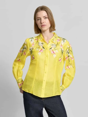 Bluzka z mieszanki lnu z listwą guzikową Marc Cain