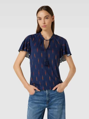 Bluzka z mieszanki lnu ze wzorem na całej powierzchni model ‘YOHANNIS’ Lauren Ralph Lauren
