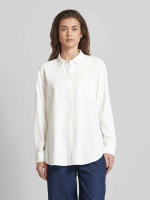 Bluzka z mieszanki wiskozy i lnu w jednolitym kolorze Vero Moda