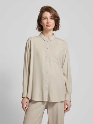 Bluzka z mieszanki wiskozy i lnu w jednolitym kolorze Vero Moda