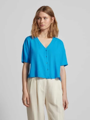 Bluzka z mieszanki wiskozy i lnu z dekoltem w serek model ‘JESMILO’ Vero Moda