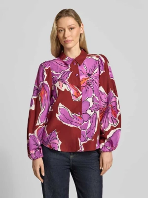 Bluzka z mieszanki wiskozy z bufiastymi rękawami i listwą guzikową Rich & Royal