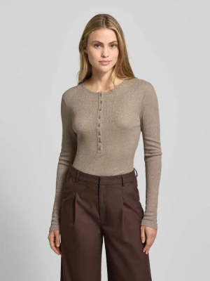 Bluzka z mieszanki wiskozy z długim rękawem i listwą guzikową model ‘Sosmica’ Opus