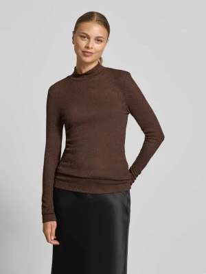 Bluzka z mieszanki wiskozy z długim rękawem i stójką Rich & Royal