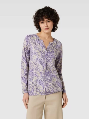 Bluzka z mieszanki wiskozy z długim rękawem i wzorem paisley model ‘Felicity’ Soyaconcept