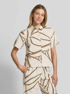 Bluzka z mieszanki wiskozy z listwą guzikową model 'PRISILLA' Vila