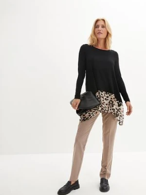 Bluzka z mieszanki wiskozy z szyfonową wstawką bonprix