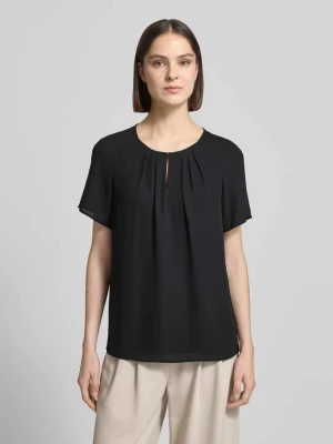 Bluzka z motylkowymi rękawami i dekoltem z łezką comma