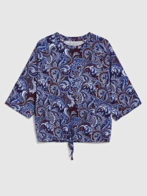 Bluzka z motywem paisley granatowa Moodo