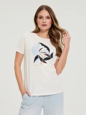 Bluzka z nadrukiem biała Moodo