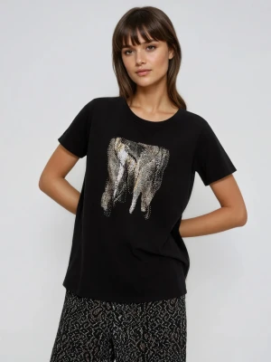 Bluzka z nadrukiem czarna Moodo