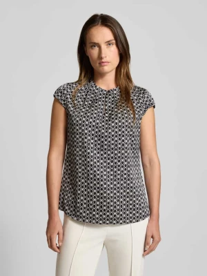 Bluzka z okrągłym dekoltem i zakładkami comma