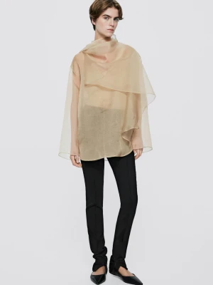 Bluzka Z Organzy Z Detalem Chusty − Limited Edition - Szmpan - Massimo Dutti - Female