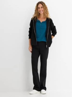 Bluzka z plisą guzikową z czystej bawełny organicznej bonprix