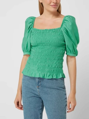 Bluzka z prostokątnym dekoltem model ‘Amalie’ — marszczona Only
