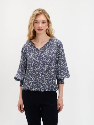 Bluzka z rękawem 3/4 w drobne kwiaty Top Secret