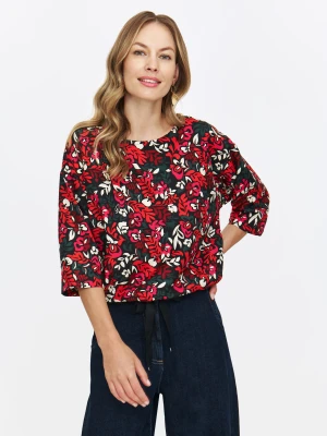 Bluzka z rękawem 3/4 w kwiatowy wzór Top Secret