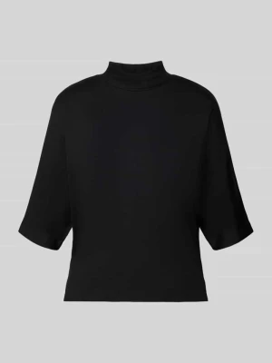 bluzka z rękawem o dł. 3 / 4 o kroju relaxed fit z mieszanka wiskozy model 'Sinse' Opus Czarny