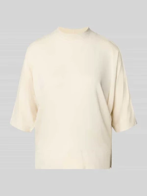 bluzka z rękawem o dł. 3 / 4 o kroju relaxed fit z mieszanka wiskozy model 'Sinse' Opus Piaskowy