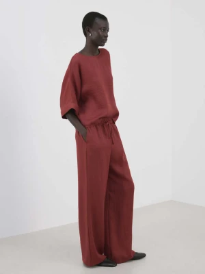 Bluzka z rękawem trzy czwarte czerwony - Kobieta - - MANGO