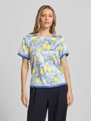 Bluzka z satyny we wzór na całej powierzchni Christian Berg Woman Selection