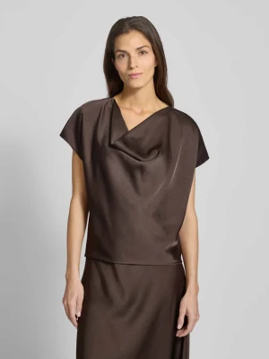 Bluzka z satyny z lejącym dekoltem model ‘Annabeth’ NEO NOIR