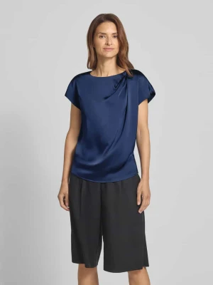 Bluzka z satyny z okrągłym dekoltem HUGO