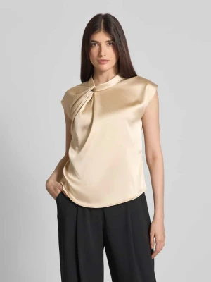Bluzka z satyny z wiązanym detalem model ‘Fleur Drapy’ NEO NOIR