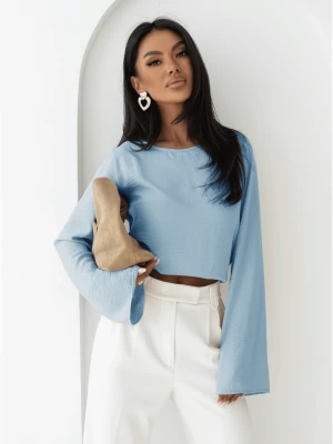Bluzka z szerokimi rękawami MICHIE - błękitna  magmac 