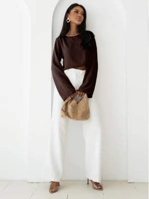 Bluzka z szerokimi rękawami MICHIE - czekoladowa  magmac 