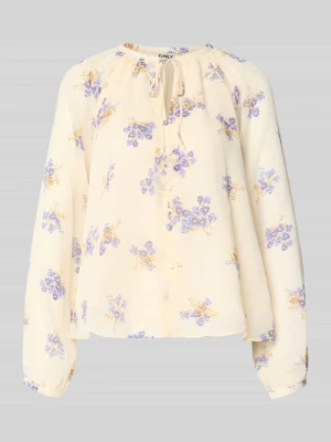 Bluzka z szyfonu o kroju relaxed fit z wzorem na całej powierzchni model 'FUSINA' Only