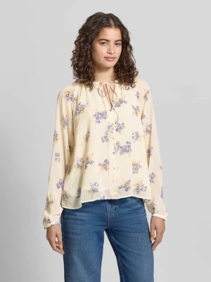 Bluzka z szyfonu o kroju relaxed fit z wzorem na całej powierzchni model 'FUSINA' Only