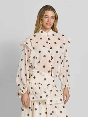 Bluzka z szyfonu o pudełkowym kroju z wzorem w grochy model 'DOROTHY' Vero Moda