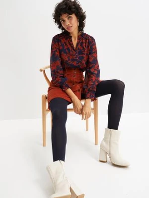 Bluzka z szyfonu z marszczonymi detalami bonprix