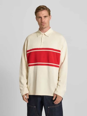 Bluzka z wełny Escorial z długim rękawem i kołnierzykiem polo model ‘MATCH’ Forét