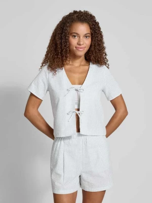 Bluzka z wiązaniem i dekoltem w serek Review