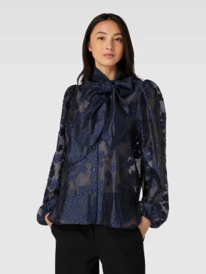 Bluzka z wiązaniem pod szyją i kwiatowym, haftowanym wzorem model ‘Erina’ Stella Nova