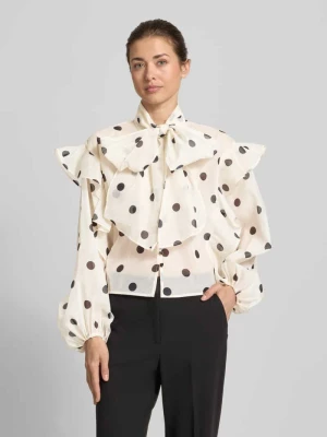 Bluzka z wiązaniem pod szyją o kroju regular fit z falbanami model 'DOROTHY' Vero Moda