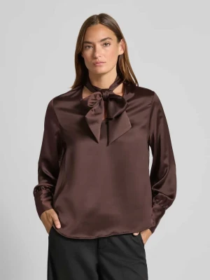 Bluzka z wiązaniem pod szyją o kroju relaxed fit z satyny s.Oliver BLACK LABEL