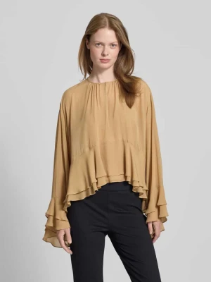 Bluzka z wiązaniem pod szyją z czystej wiskozy model ‘PRISCA’ Marella Camel