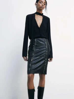 Bluzka z wiskozy „ESSENTIAL” z wiązaniem PATRIZIA PEPE