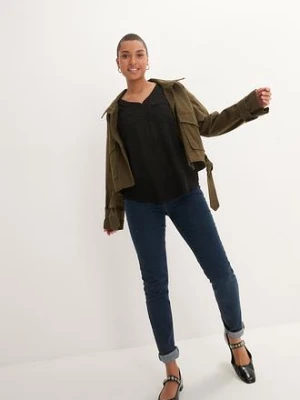 Bluzka z wiskozy z dekoltem w serek, długi rękaw bonprix