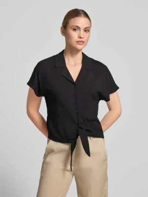 Bluzka z wiskozy z detalem w postaci węzła krój regular fit Model 'RADIA' Soyaconcept czarny