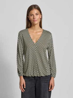 Bluzka z wiskozy z długim rękawem i dekoltem w serek model ‘Sannah iconic’ Opus