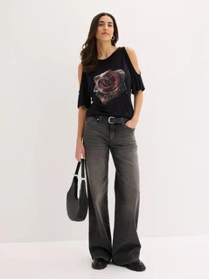 Bluzka z wiskozy z odkrytymi ramionami bonprix