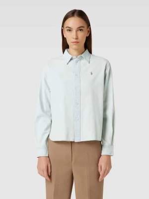 Bluzka z wyhaftowanym logo i listwą guzikową na całej długości Polo Ralph Lauren