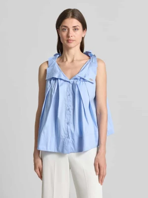 Bluzka z wykładanym kołnierzem i falbanami RINASCIMENTO