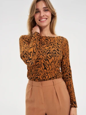 Bluzka z wzorem brązowa Moodo