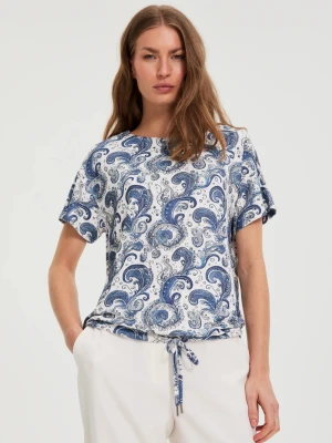 Bluzka z wzorem paisley biała Moodo