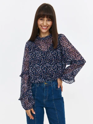 Bluzka z zabudowanym dekoltem granatowa Top Secret